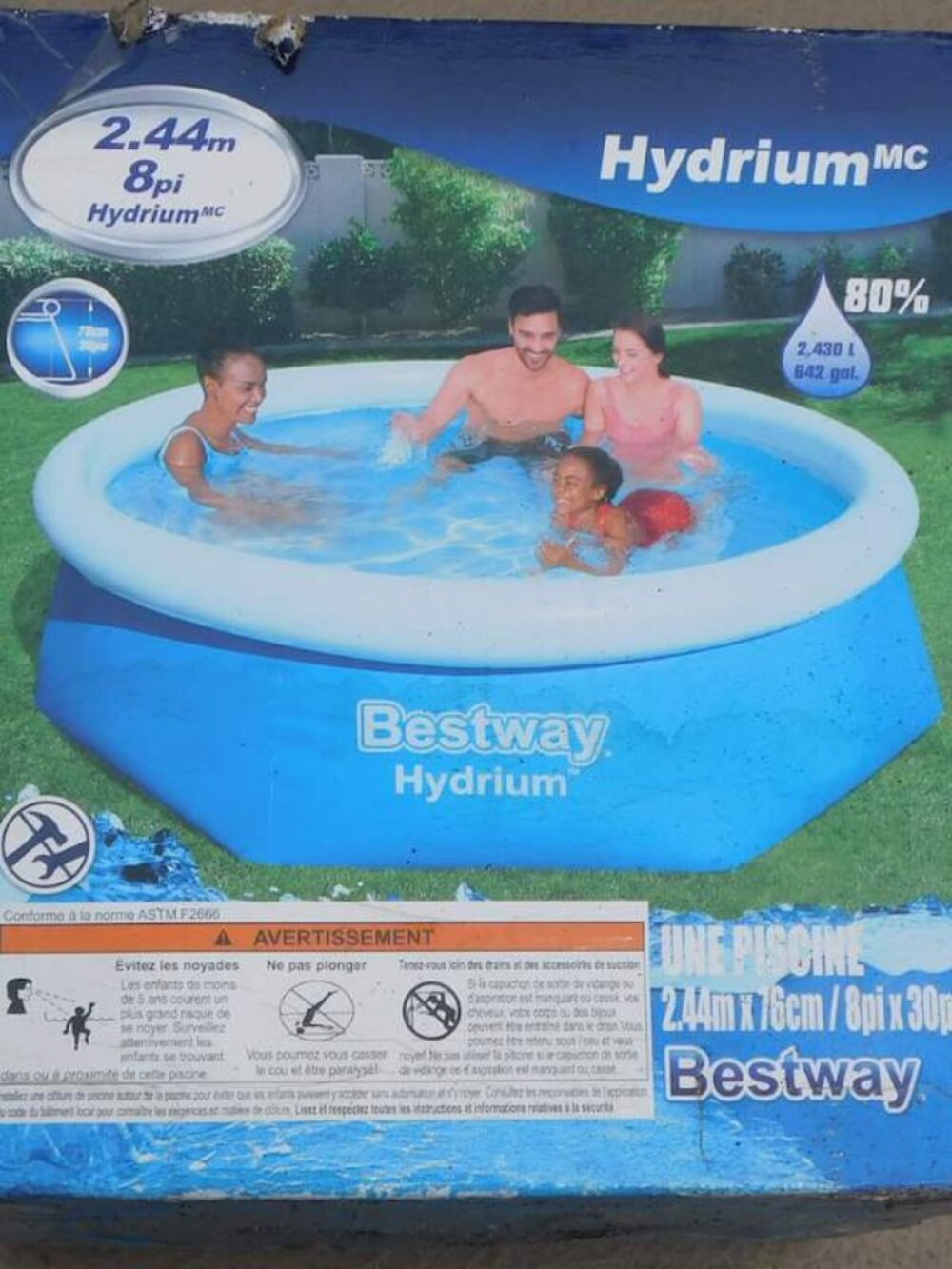 Bestway Hydrium 8 ft Fast Set Pool Above Ground Swimming Pool Kids Adults NEW